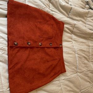 Corduroy button up skirt